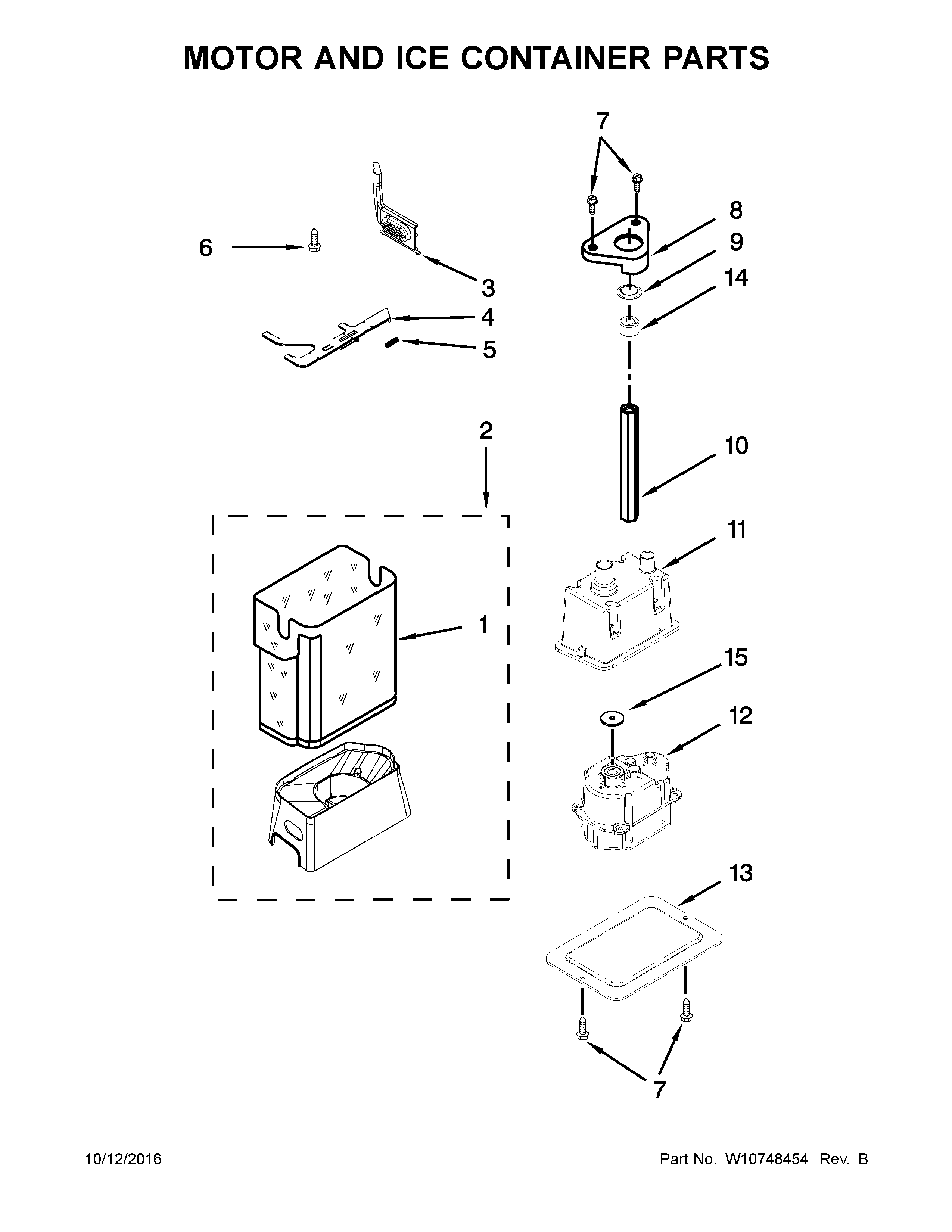 MOTOR AND ICE CONTAINER PARTS