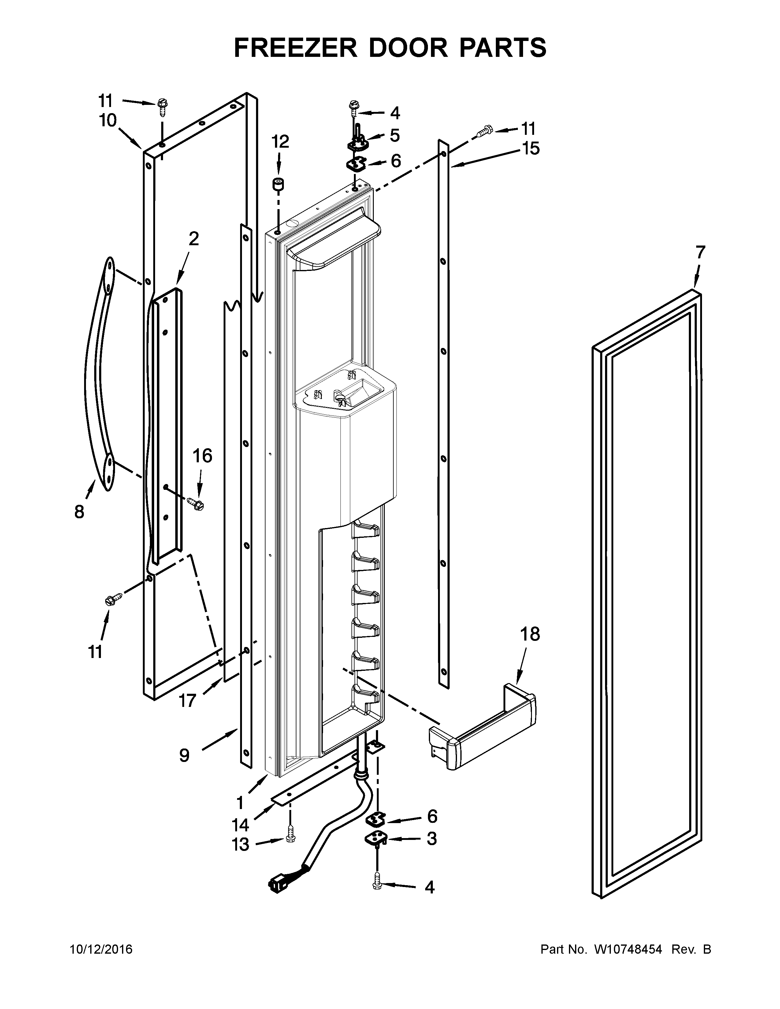 Freezer door parts