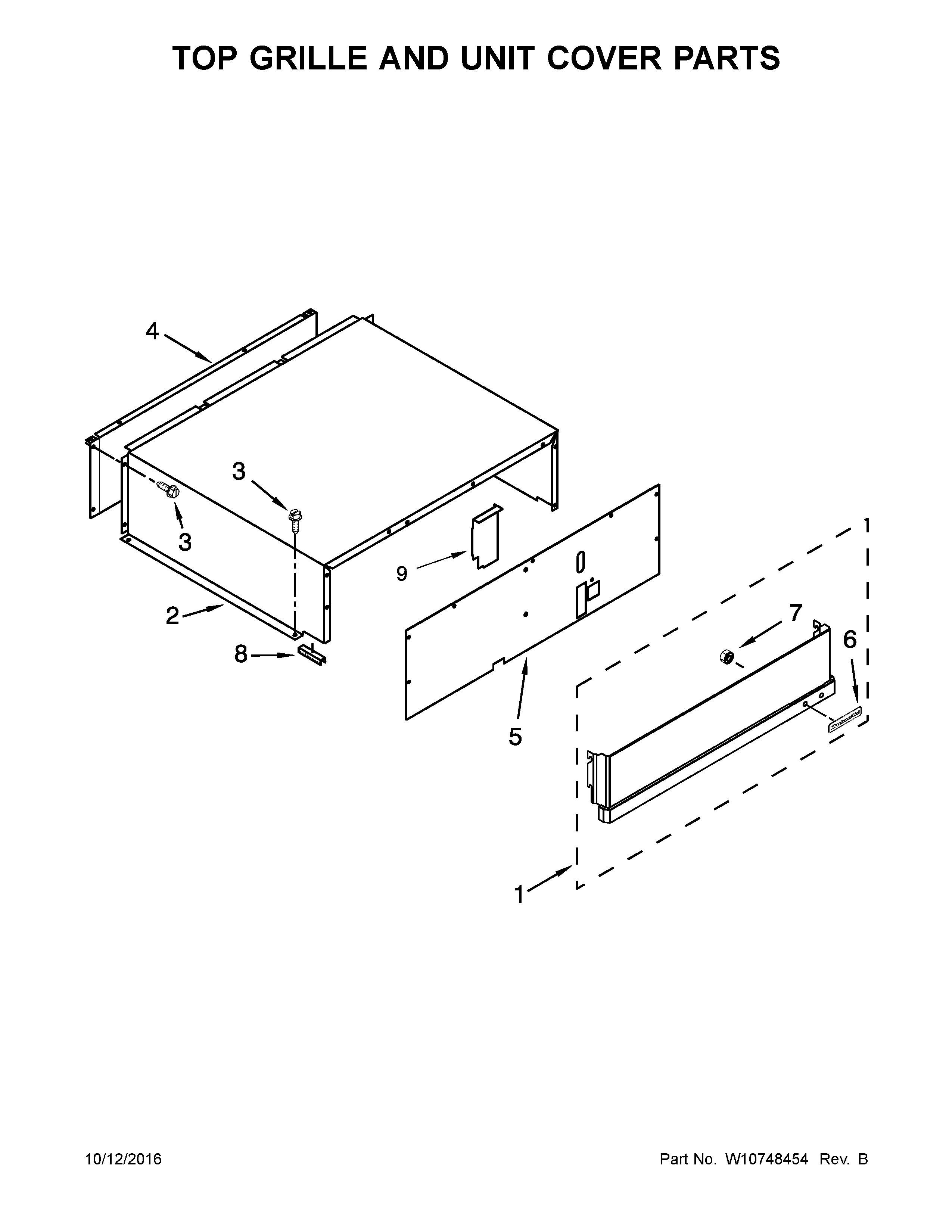 Top grille and unit cover parts