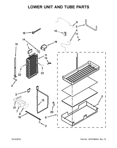 Lower unit and tube parts
