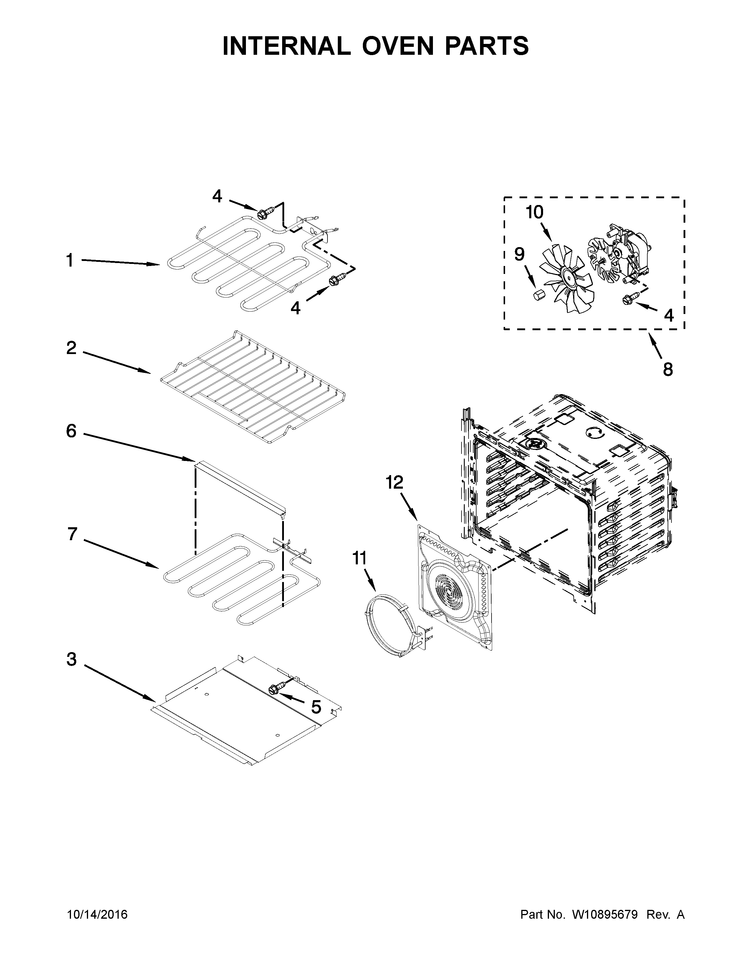 Internal oven parts