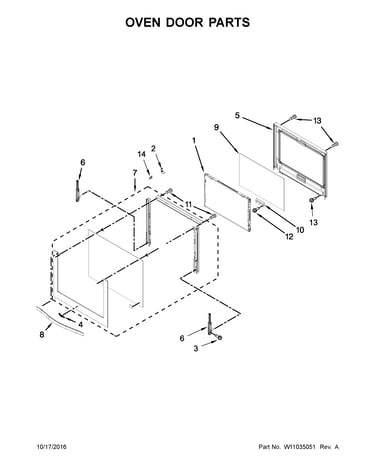 Oven door parts