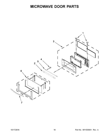 Microwave door parts