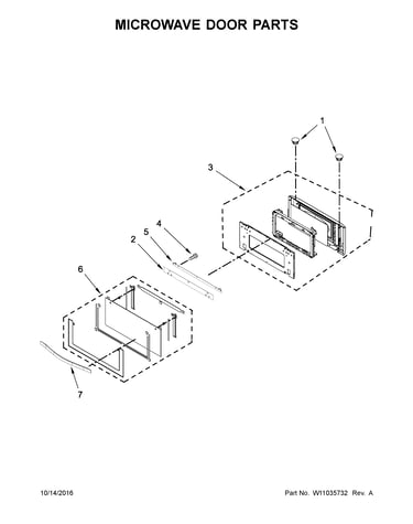 Microwave door parts
