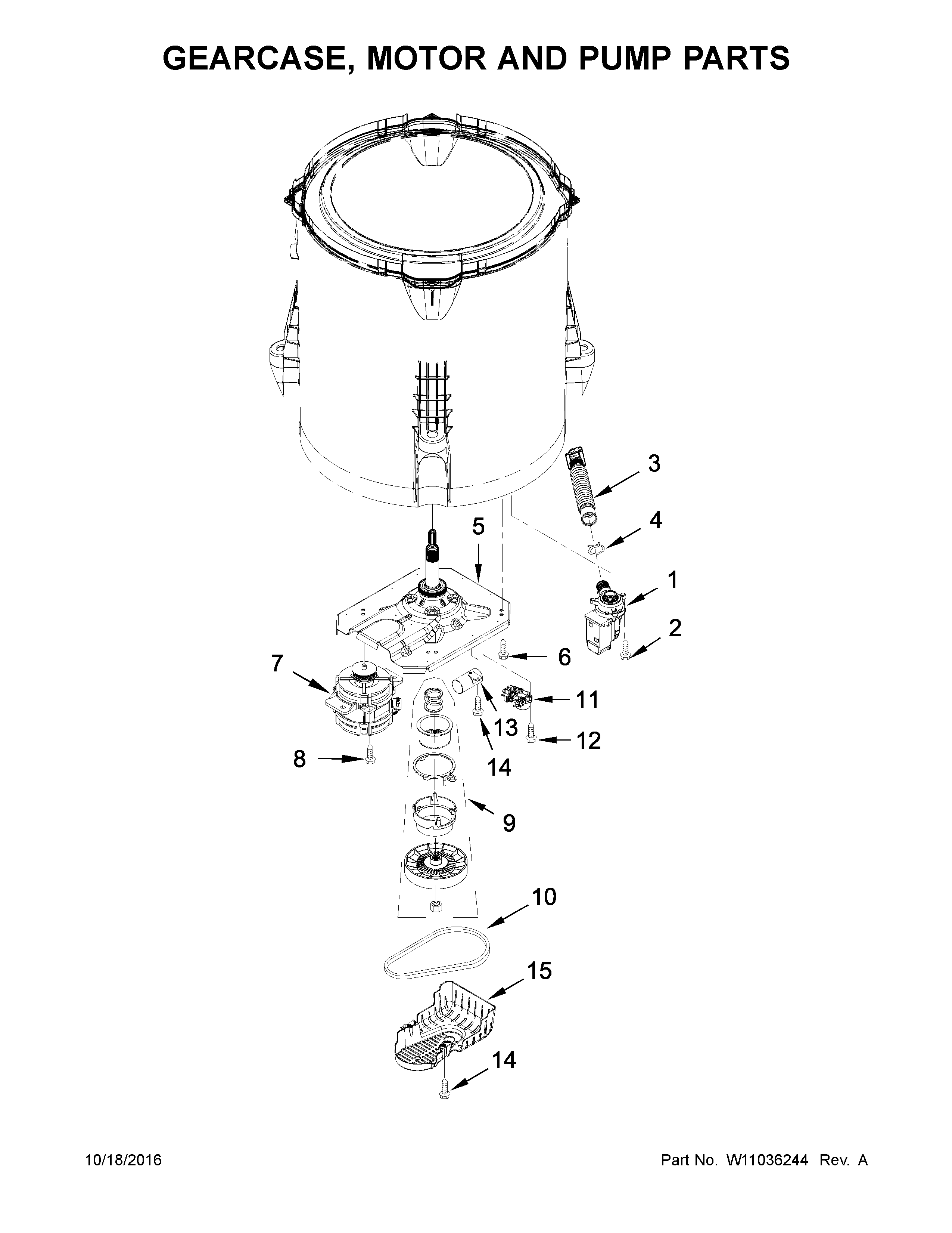 GEARCASE, MOTOR AND PUMP PARTS