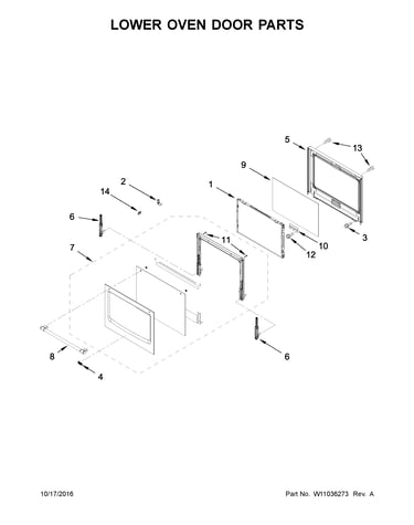 Lower oven door parts