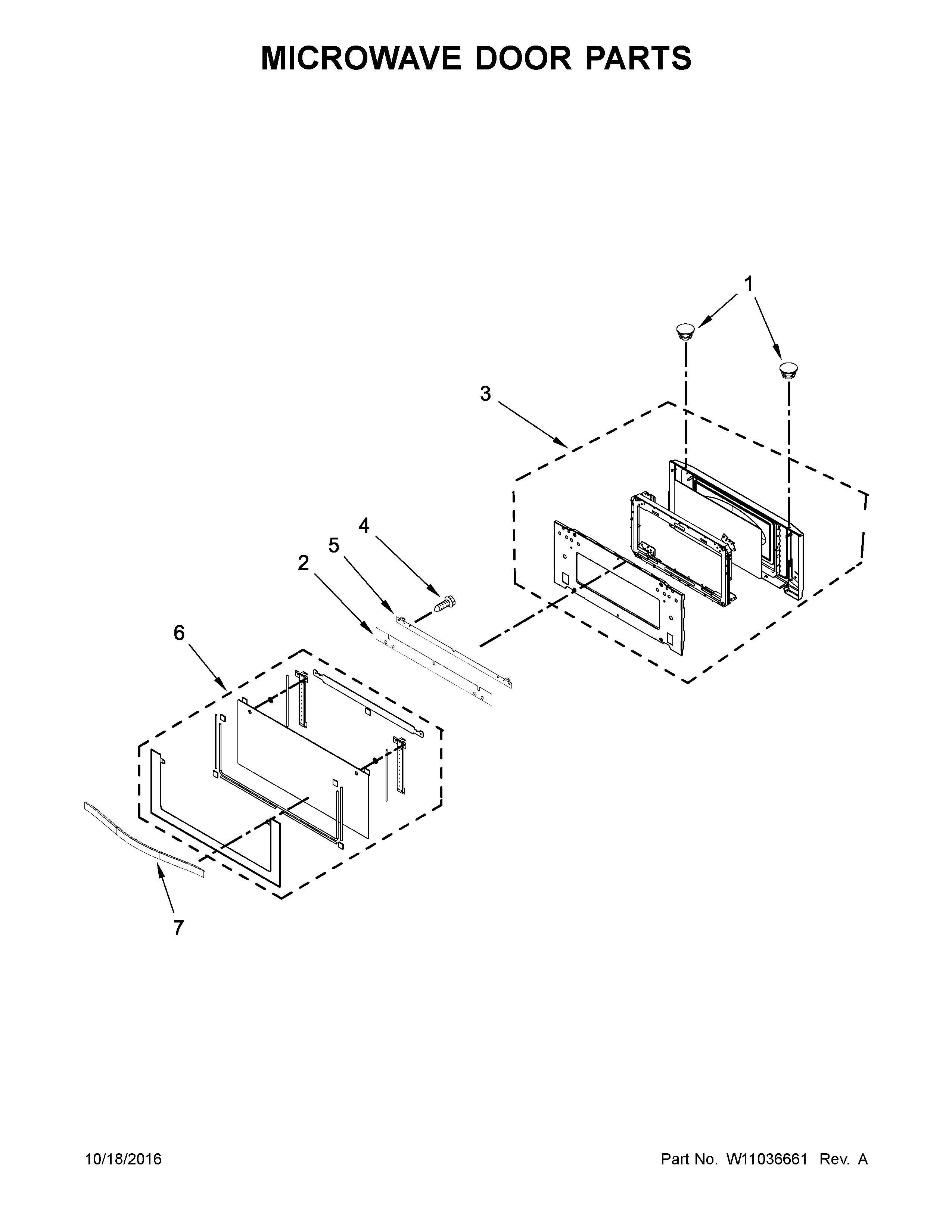 Microwave door parts