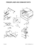Freezer liner and icemaker parts