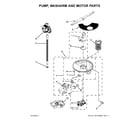 Amana ADB1700ADW3 pump, washarm and motor parts diagram