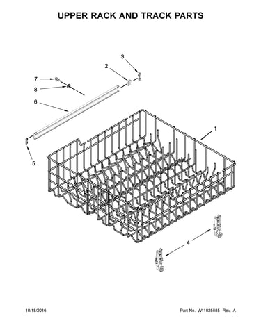 Upper rack and track parts