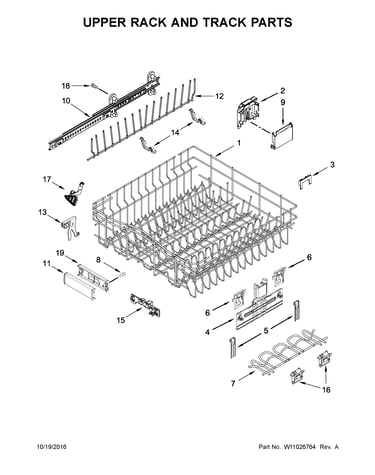 Upper rack and track parts