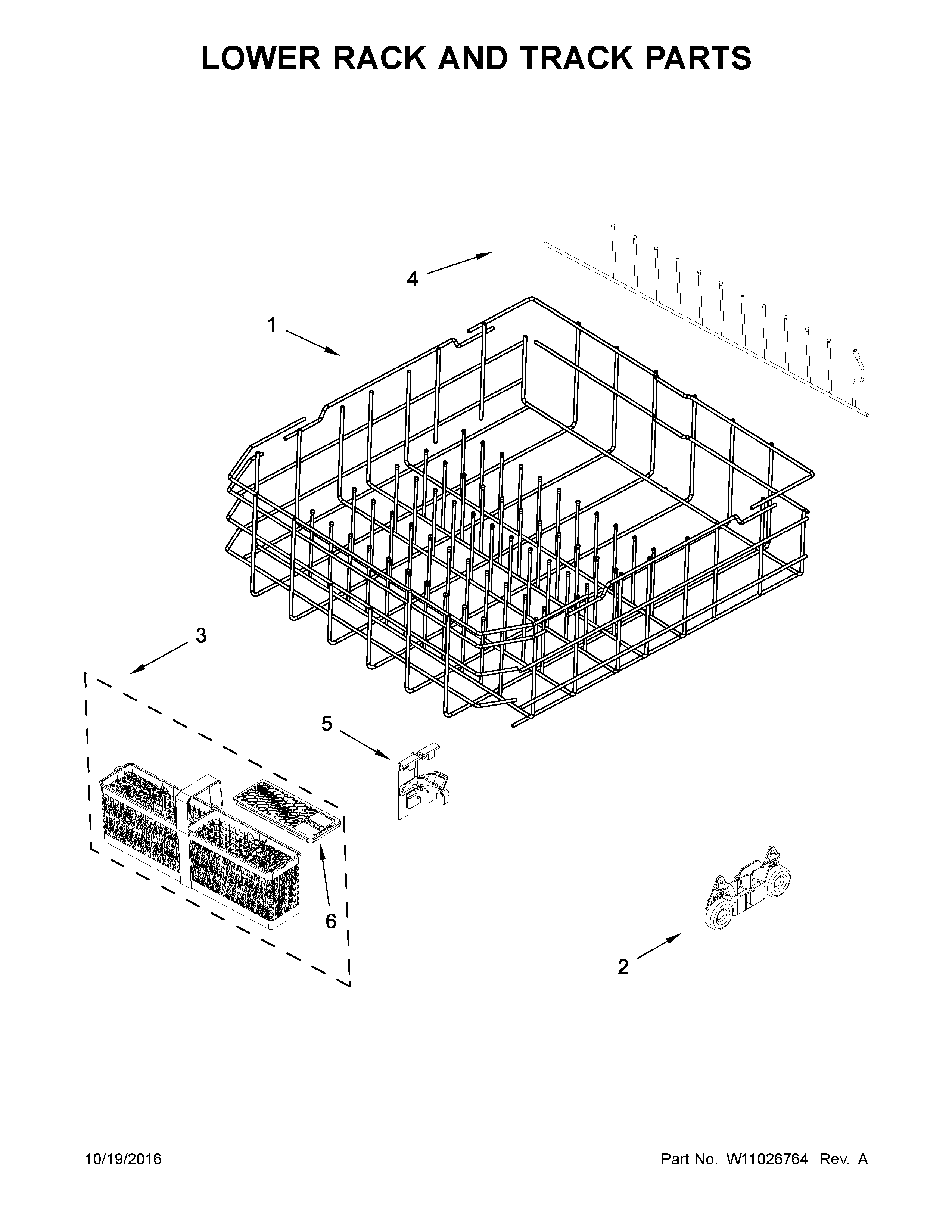Lower rack and track parts