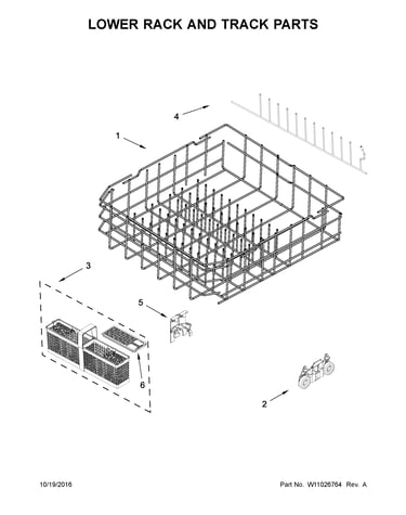 Lower rack and track parts