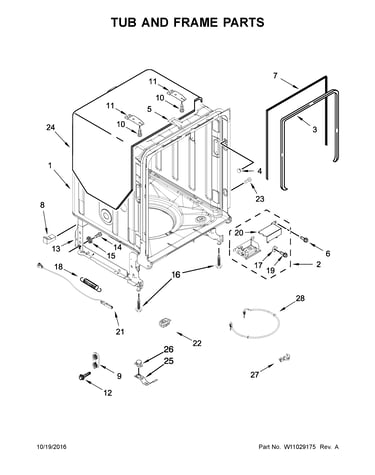 Tub and frame parts