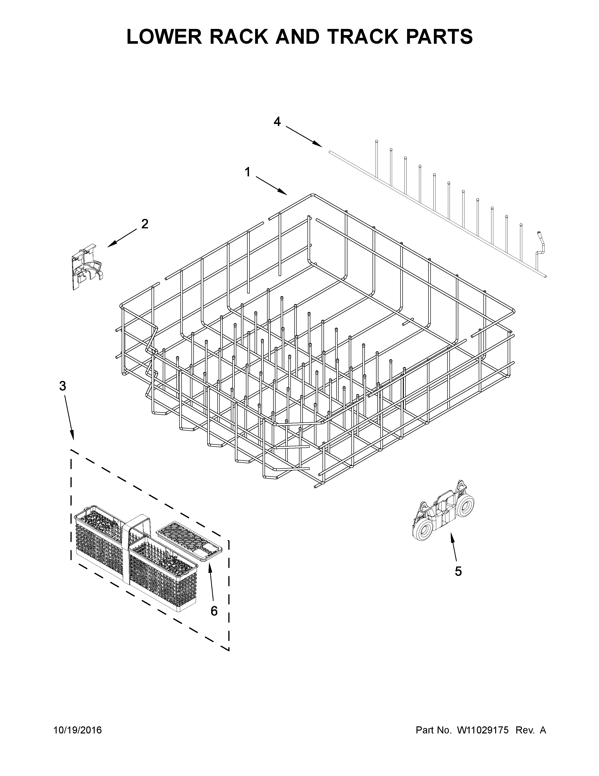 Lower rack and track parts