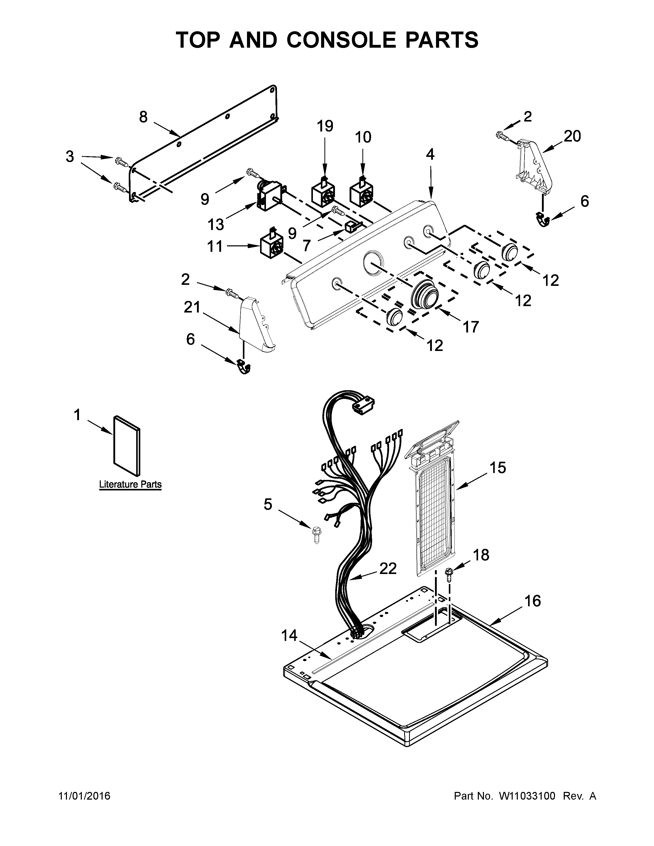 Top and console parts
