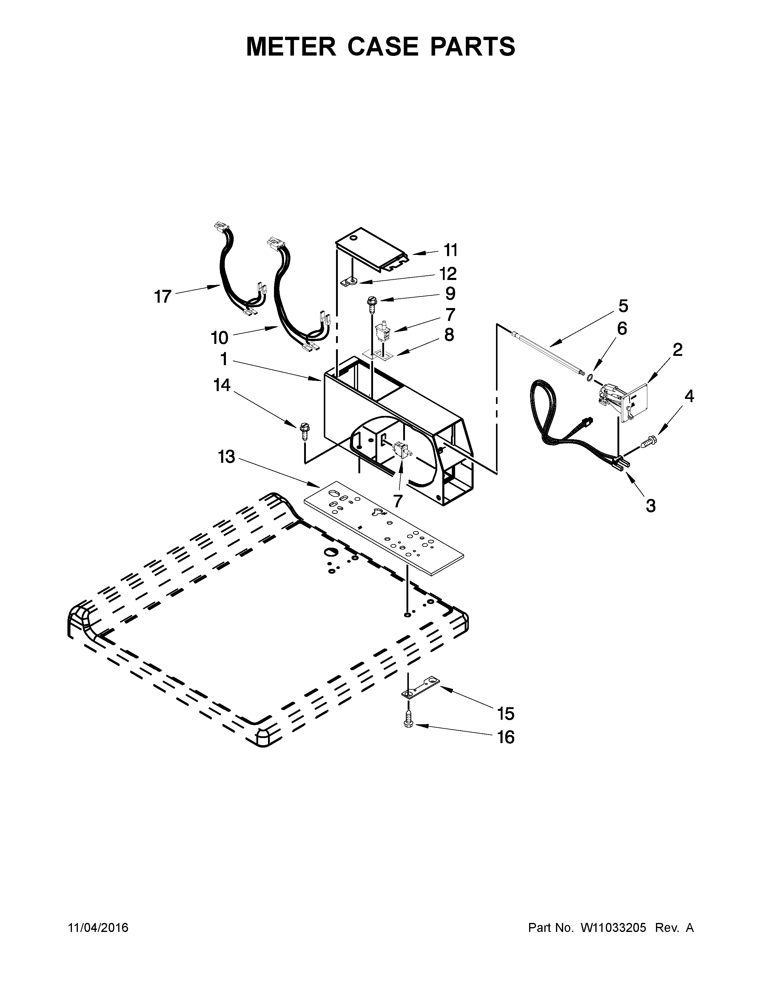 Meter case parts