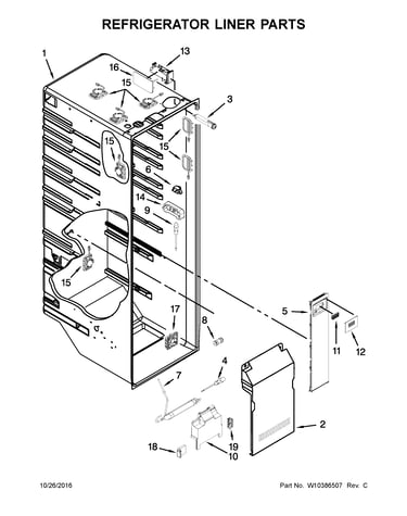 Refrigerator liner parts