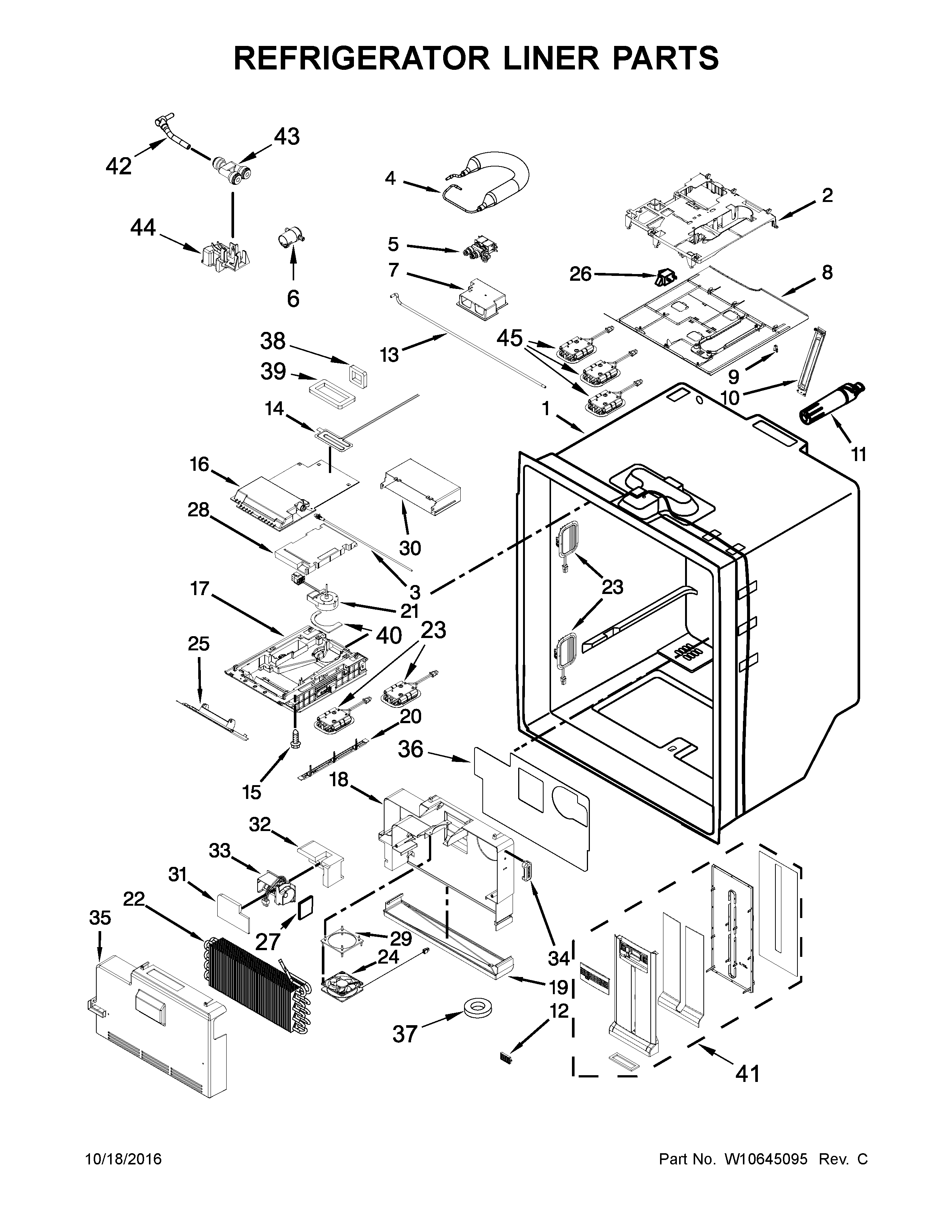 REFRIGERATOR LINER PARTS