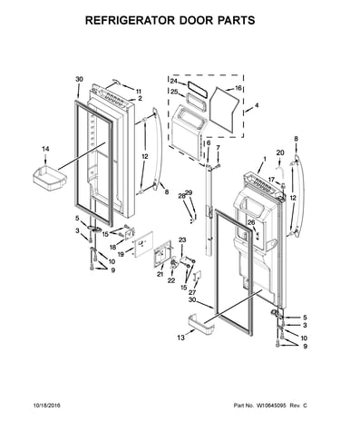 Refrigerator door parts
