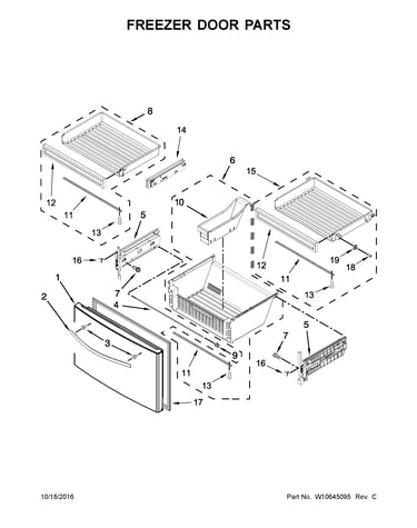 Freezer door parts