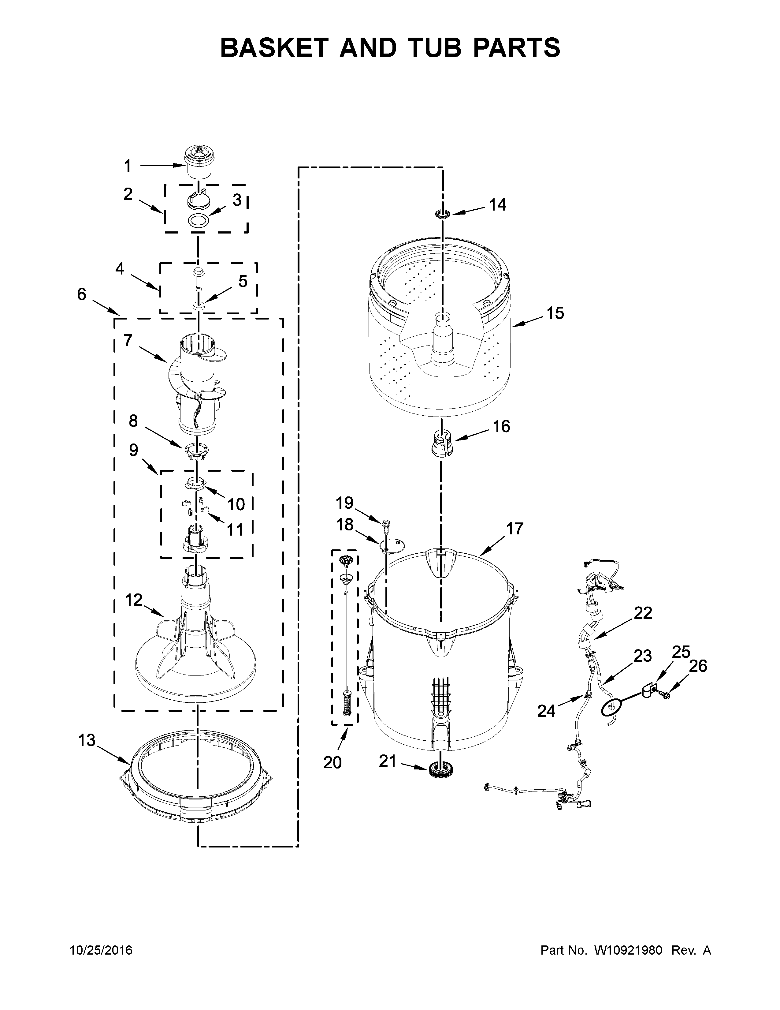 Basket and tub parts