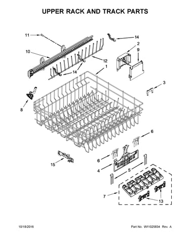 Upper rack and track parts