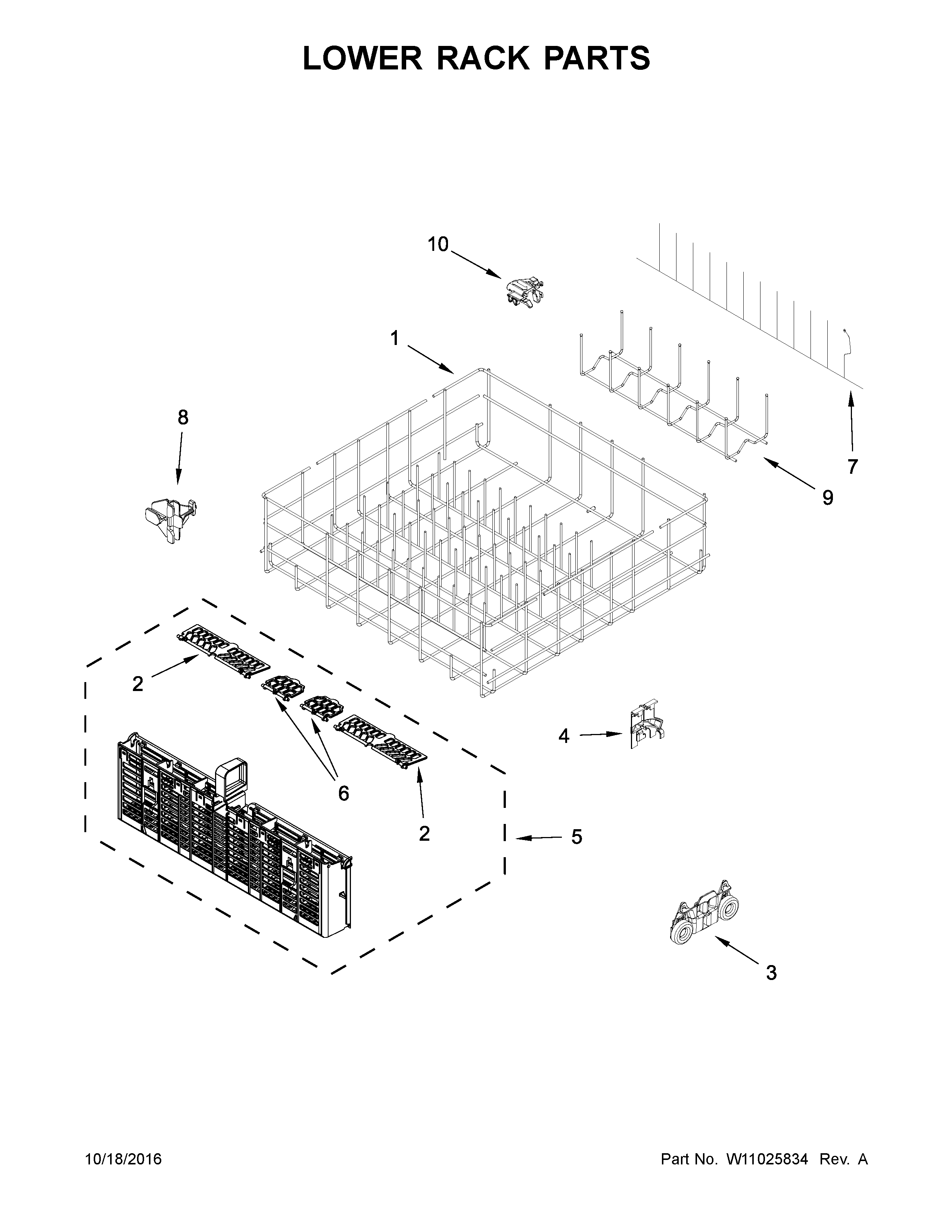 Lower rack parts