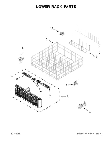 Lower rack parts