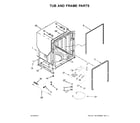 Whirlpool WDF760SADT3 tub and frame parts diagram