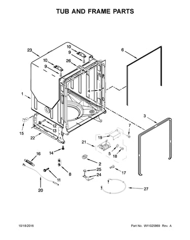 Tub and frame parts