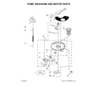 Whirlpool WDF760SADB3 pump, washarm and motor parts diagram