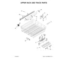Whirlpool WDF760SADW3 upper rack and track parts diagram