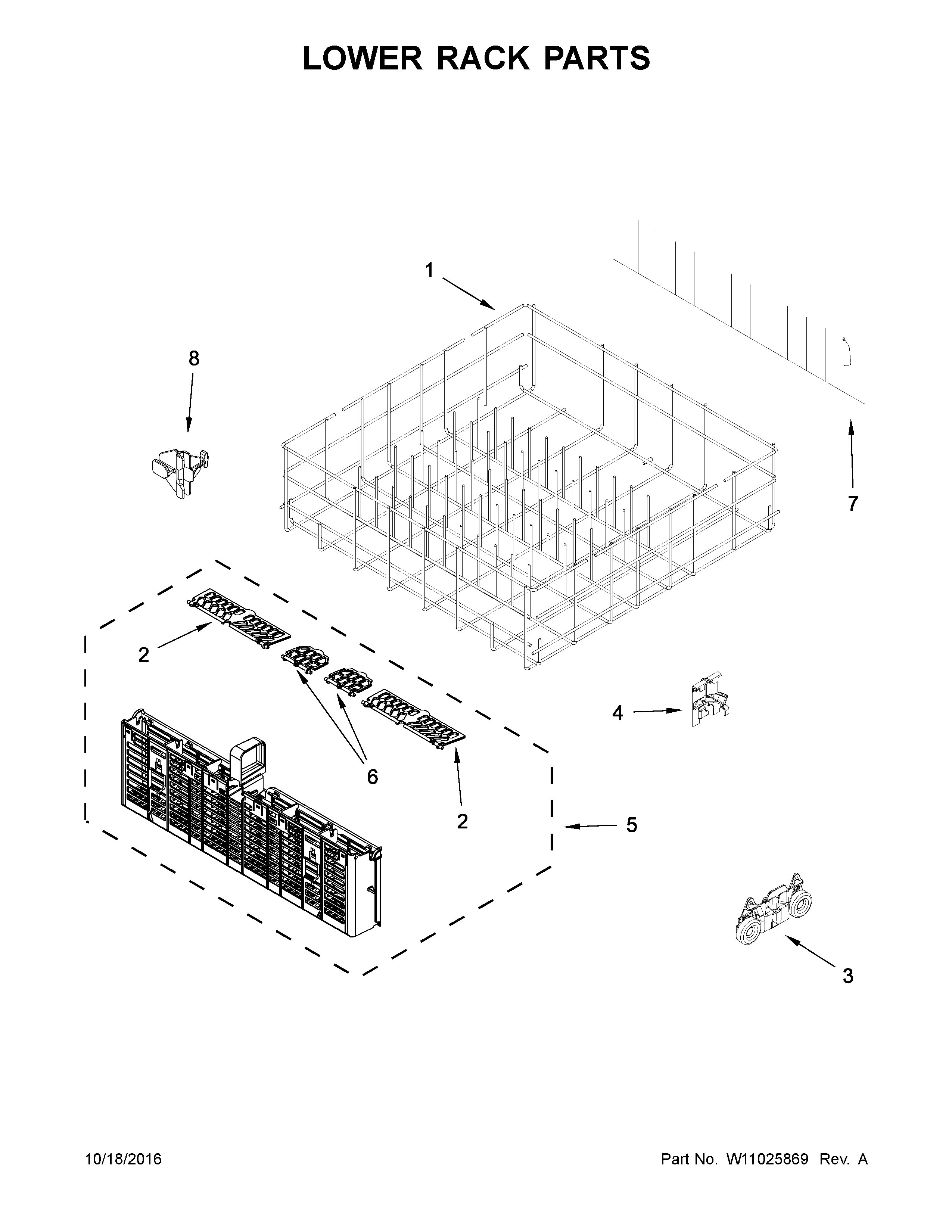 Lower rack parts