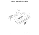 Ikea IUD7555DS3 control panel and latch parts diagram