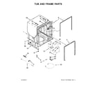Ikea IUD7555DS3 tub and frame parts diagram