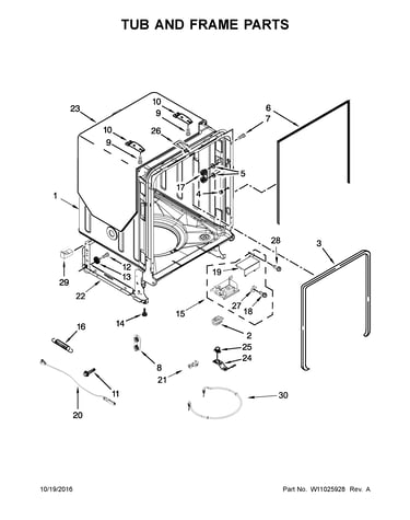 Tub and frame parts