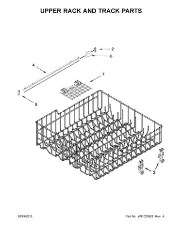 Upper rack and track parts