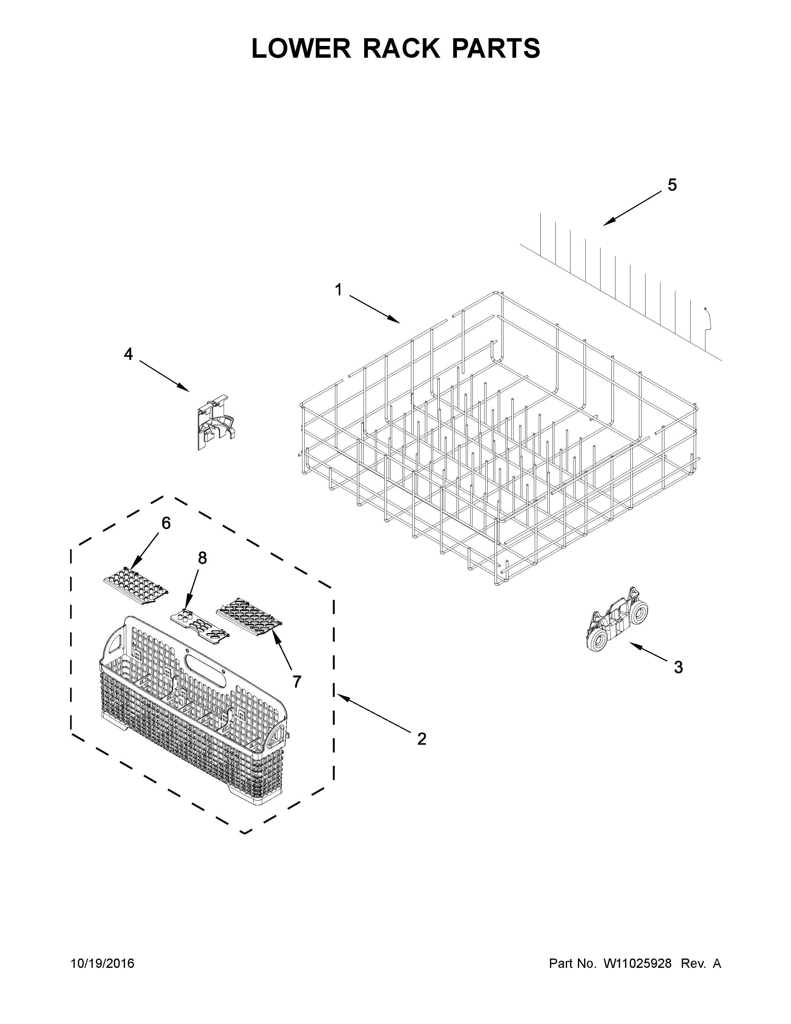 Lower rack parts