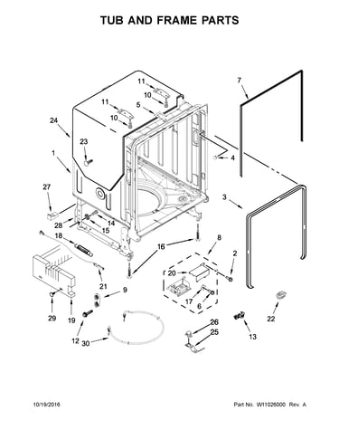 Tub and frame parts