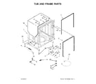 KitchenAid KDTE204EBL3 tub and frame parts diagram