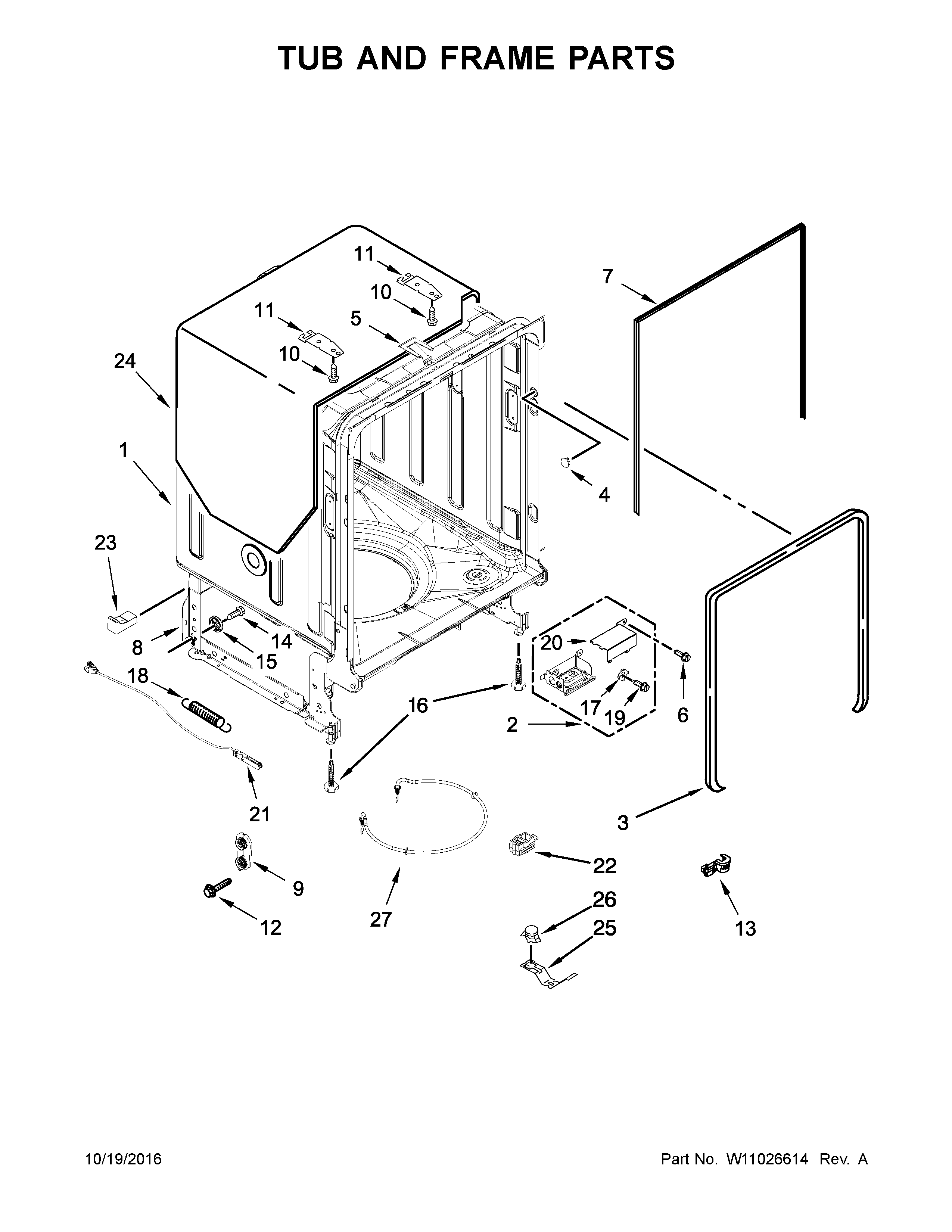 Tub and frame parts