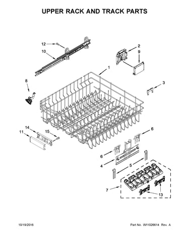 Upper rack and track parts