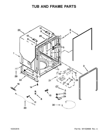 Tub and frame parts