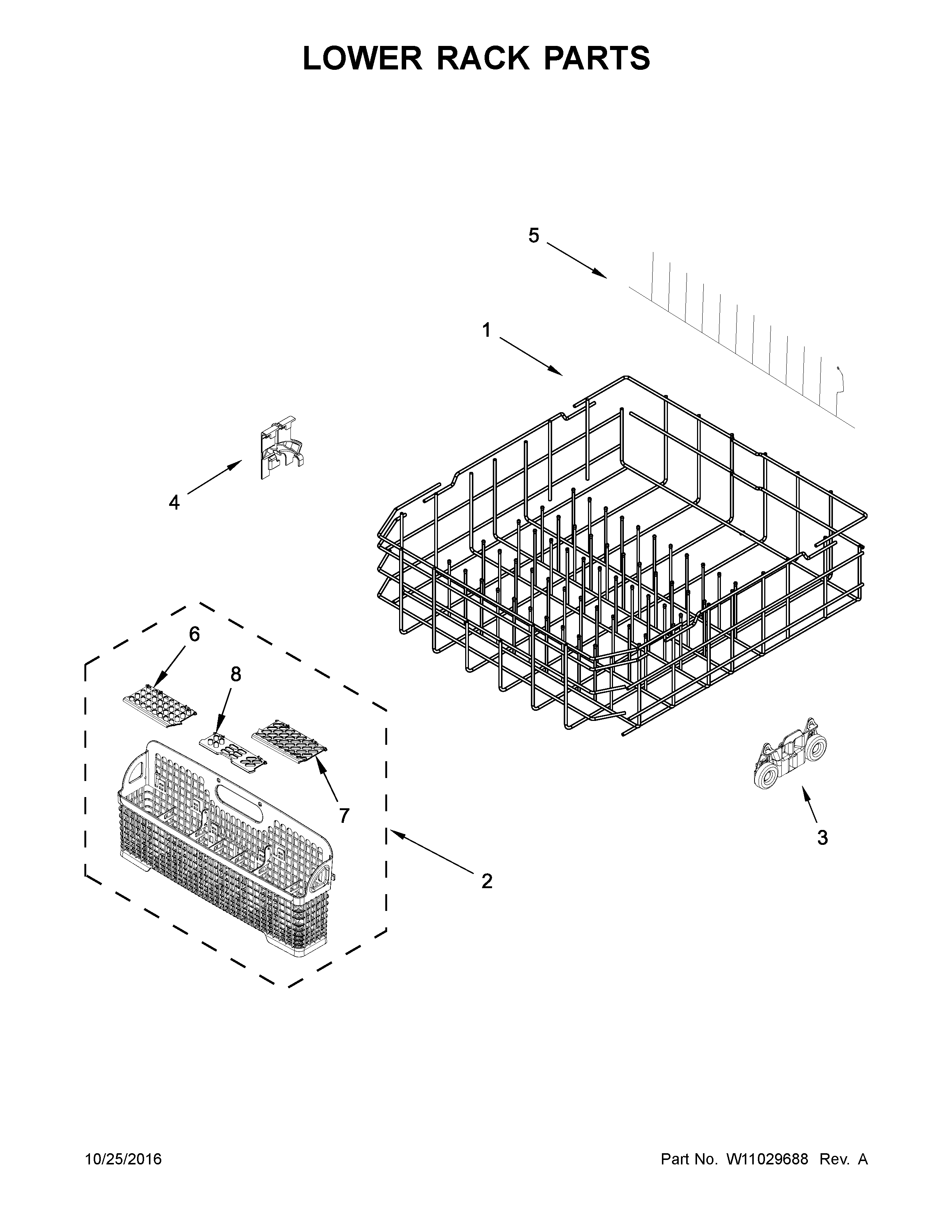 Lower rack parts
