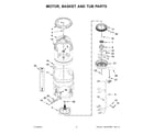 Maytag MVWB855DW0 motor, basket and tub parts diagram