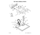 Amana YNED4755EW1 top and console parts diagram