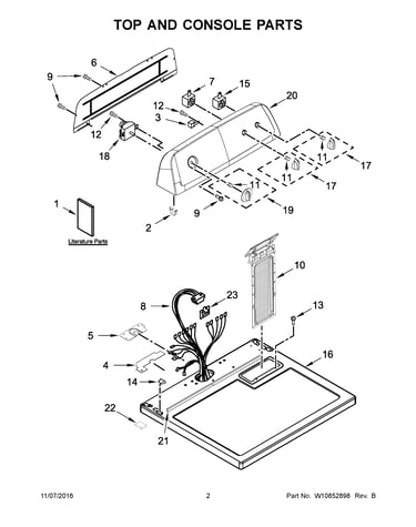 Top and console parts