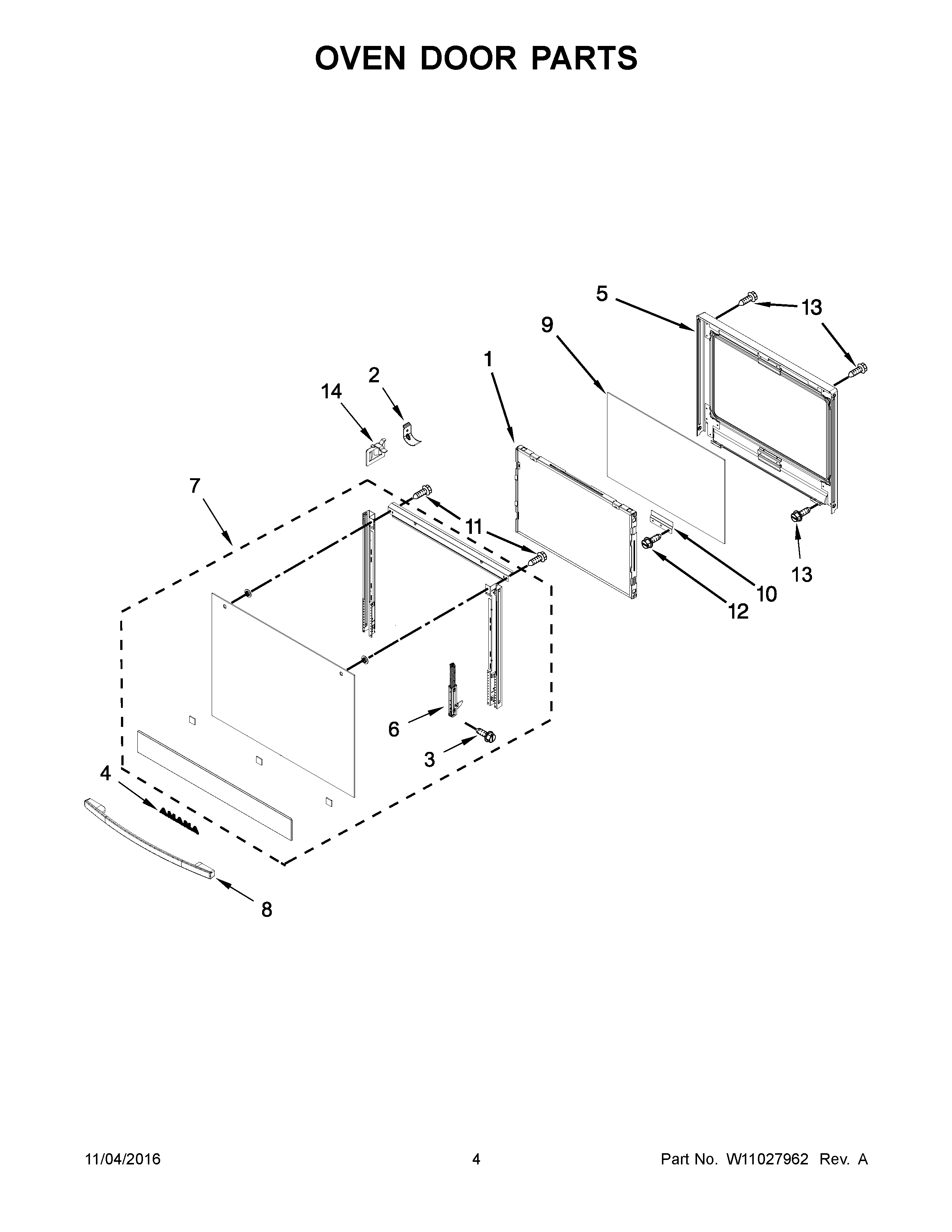 OVEN DOOR PARTS