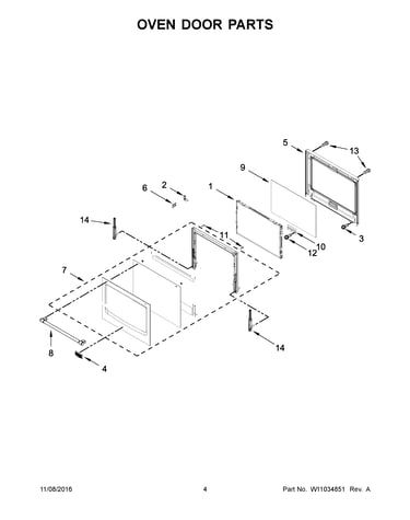 Oven door parts